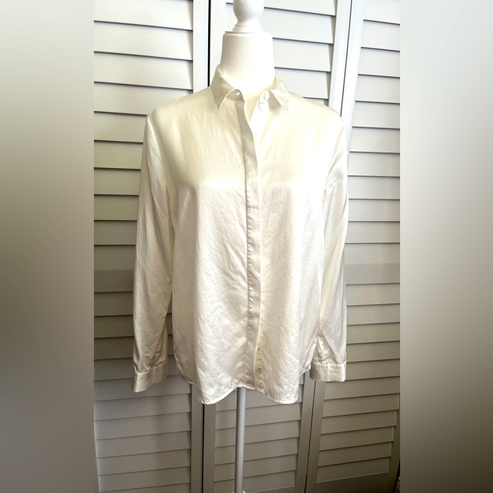 LILY SILK Basic Concealed Placket women Silk
Shirt